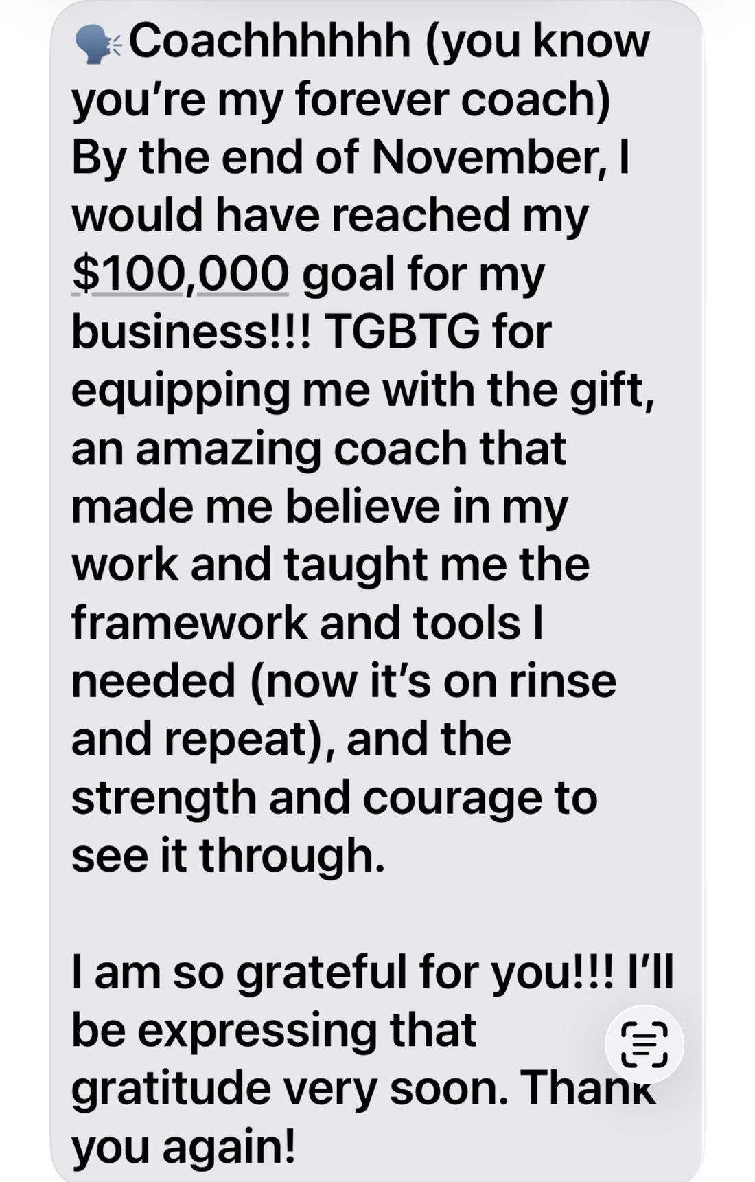 Reaching a business goal