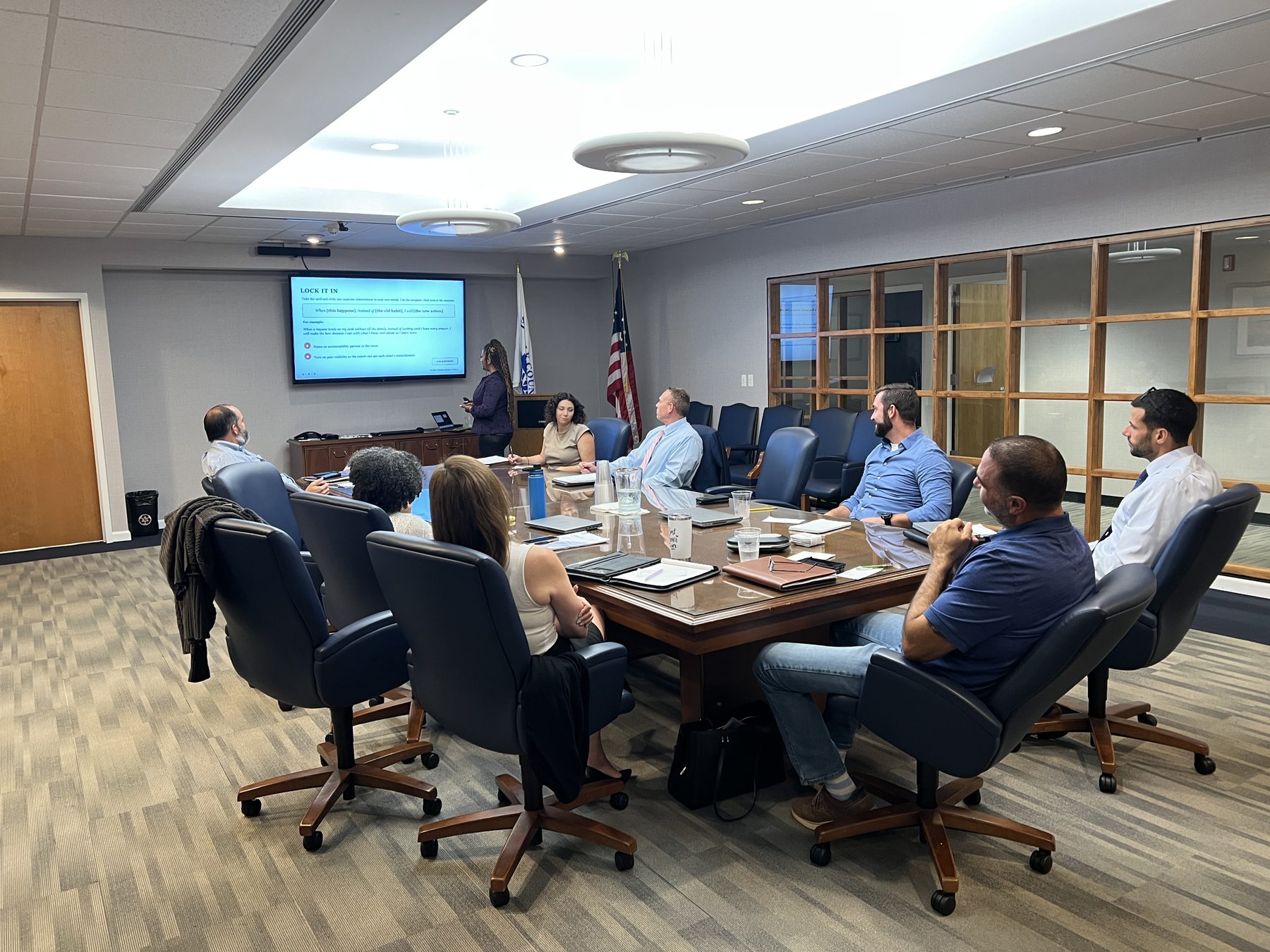A district leadership team in session